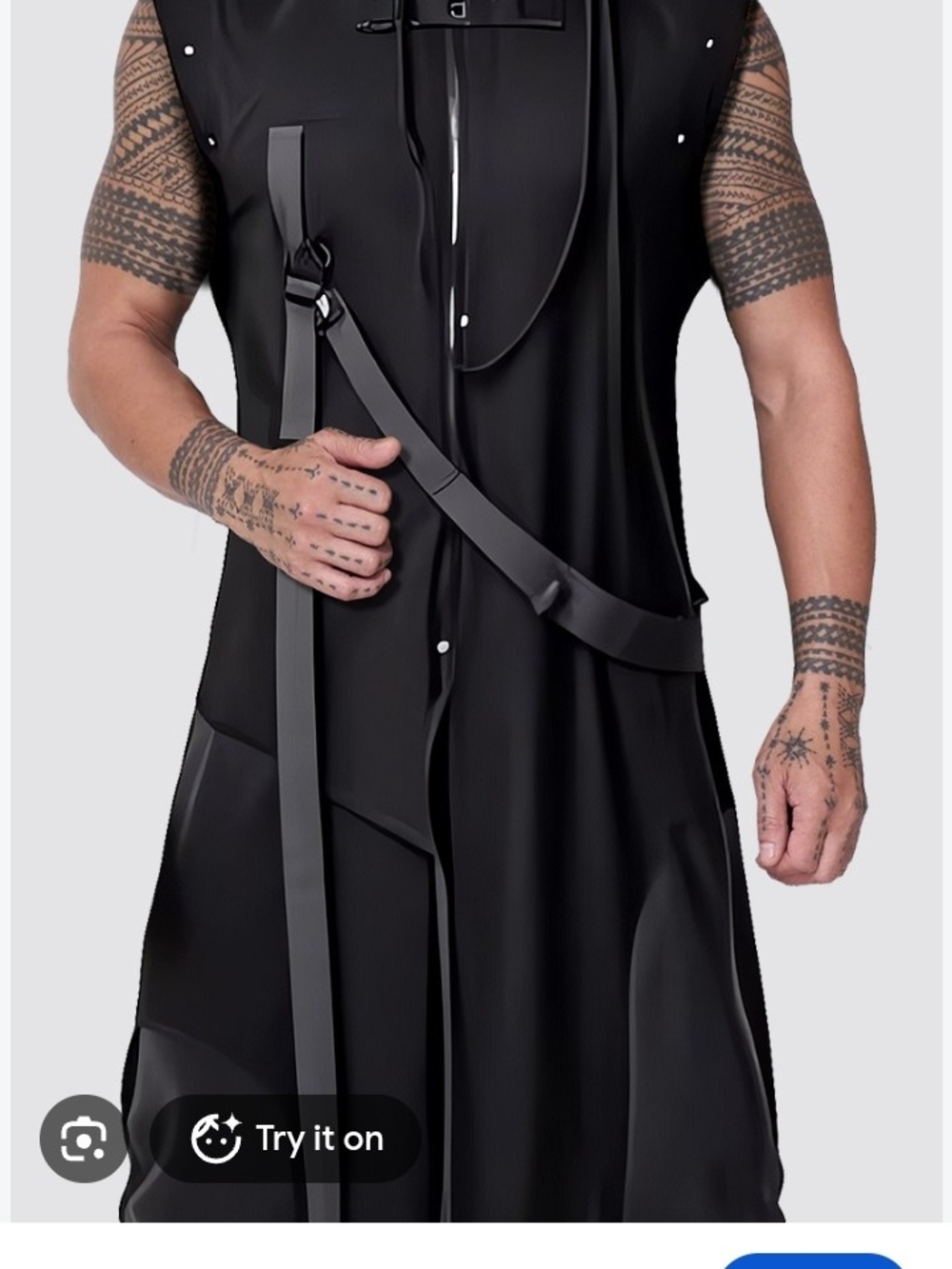 Men's Black Sleeveless Hooded Coat Halloween Steampunk